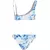 Womens Asymmetrical Ocean White Bikini Tank Top