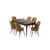 Hanah Home trpezarijski set Pir, sto i 6 stolica, ploča u dekoru drveta Baroque, kapućino tkanina Babyface