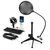 auna MIC-900WH-LED V2, trodelni USB mikrofonski set, kondenzatorski mikrofon + pop-filter + namizni stativ (60001948-V2)