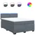 Vidaxl Box spring postelja z vzmetnico temno siva 140x200 cm žamet