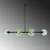 Opviq Luster Benek-15-14475, 103x40x74cm, IP20, Crno-zeleni