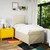 Vidaxl Box spring postelja z vzmetnico krem 90x190 cm blago