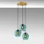 Opviq Luster Benek-20-14332, 44x44x120, IP20, Zlatno-plave boje