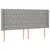 LED uzglavlje svjetlosivo 203 x 16 x 118/128 cm od tkanine