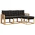 Set vanjskih sofa s jastukom 4 pcs Bijela i crna