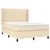 Vidaxl Box spring postelja z vzmetnico krem 140x190 cm blago