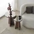 Hanah Home Set klub stolova Luna 2, 2 komada, Bronzana boja