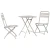Bistro set 3 pcs Bež Čelik