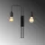 Opviq Zidna lampa 2 x E27 Socket, Crna