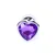 Plug Jewelry Silver Heart - Purple