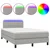 Vidaxl Box spring postelja z vzmetnico LED sv. siva 120x190 cm blago