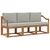 Set vanjskih sofa s jastukom 3 pcs Prirodna i svijetlo siva