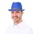 Party klobuk trilby moder