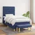 Vidaxl Box spring postelja z vzmetnico moder 90x190 cm blago