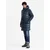 Ombre Mens quilted long jacket with large pockets - navy blue