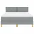 Vidaxl LED Box Spring Postelja Svetlo siva 160 x 200 cm blago