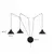 Luster na sajli ABRAMO 3xE27/15W/230V crna