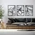 WallXpert metalni zidni ukras RT-NMD-071, linijski cvetovi magnolije u 3 rama, 3 dela, 58,5 x 41 cm, crni