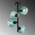 Opviq Luster Benek-15-14492, 40x40x55cm, IP20, Crno-plavi