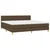 Vidaxl Box spring postelja z vzmetnico LED temno rjava 200x200cm blago