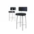 Hanah Home set od 2 barskih stolica Wosa, antracit tkanina Babyface, bele metalne noge