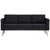 2-dijelni set sofa od tkanine crni