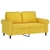 2-dijelni set sofa s jastucima žuti baršunasti