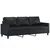 3-dijelni set sofa s jastucima crni od umjetne kože