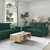 Dvodijelni set sofa s jastucima, tamnozelena tkanina