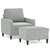 Fotelja s tabureom svjetlosiva 60 cm baršunasta