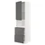 METOD / MAXIMERA Vis.elem.mikrotal. s vratima/2fioke, bela/Voxtorp tamnosiva, 60x60x220 cm