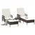 Ležaljka 3 pcs Smeđa i krem bijela 200 x 55 x 92 cm poliratan