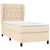Vidaxl Box spring postelja z vzmetnico krem 90x190 cm blago