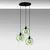 Opviq Luster Benek-20-14325, 44x44x120, IP20, Crno-zeleni