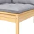 Kutna vrtna sofa sa sivim jastucima od masivne borovine