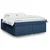 Vidaxl Box spring postelja z vzmetnico modra 180x200 cm blago