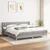 Vidaxl Box spring postelja z vzmetnico svetlo siva 200x200 cm blago