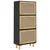 Ormarić za cipele crni 52 x 25 x 115 cm drvo i prirodni ratan