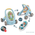 Chodítko a kočík pre bábiku Croc Baby Walker Minikiss 3in1 Smoby s brzdou a bezpečnostným pásom od 12 mes SM210207