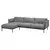 ÄPPLARYD Sofa trosed s lenjivcem, Lejde siva/crna