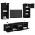 TV zidne jedinice s LED-om 5 pcs Crni hrast 40,5 x 30 x 90 cm