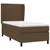 Den Box spring postelja z vzmetnico temno rjava 80x200 cm blago