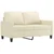 3-dijelni set sofa s jastucima krem od umjetne kože