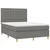 Vidaxl Box spring postelja z vzmetnico LED temno siva 140x200 cm blago