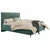 MID.YOU OBLAZINJENA POSTELJA 160 cm x 200 cm , les, tekstil, leseni material temno zelena