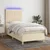 Vidaxl Box spring postelja z vzmetnico LED krem 90x190 cm blago