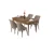 Hanah Home trpezarijski set Radde, sto i 4 stolice, ploča u dekoru drveta Baroque, kapućino tkanina Babyface