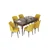 Hanah Home Set Trpezarijski sto i 6 stolica Nef, Žuto-braon