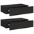 Zidne police s ladicom 2 kom crne 40 x 23,5 x 10 cm MDF