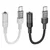 Hoco AUX USB-C na 3,5 mm jack adapter Hoco, 0,15 m, LS37, prozoren črn